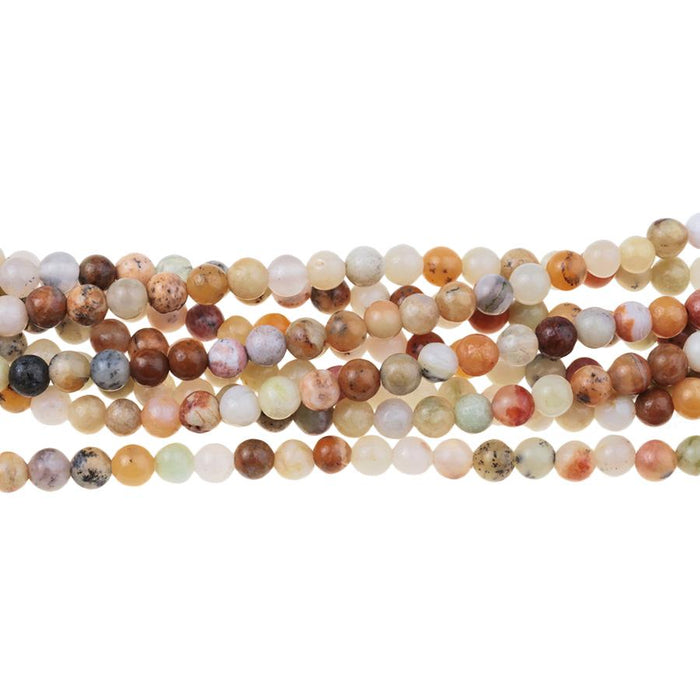 Golden Sage Agate 4mm Round 15-16 Inch