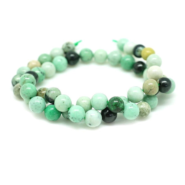 This is a Dakota Stones 8mm Hydrogrossular Garnet Gemstone strand with round beads in 15-16 inch strand.