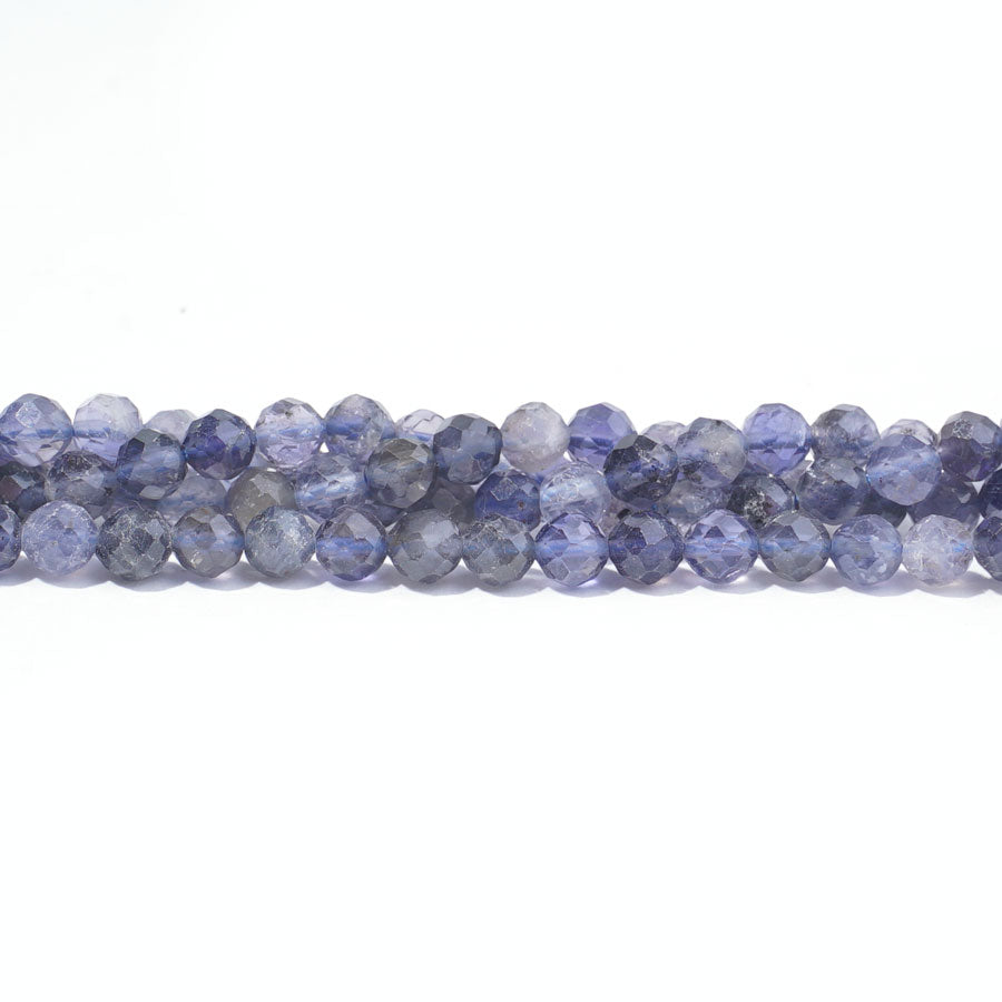 Iolite 4mm Round Faceted A Grade - 15-16 Inch