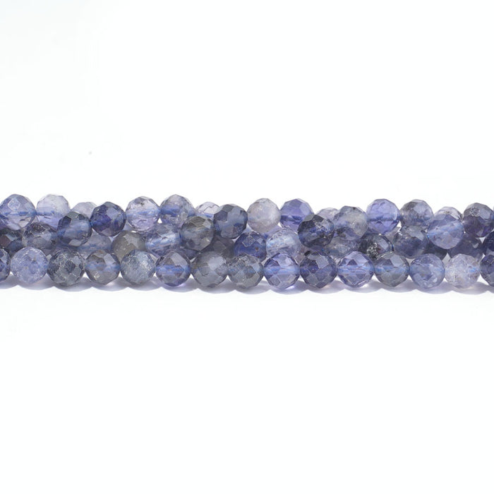 Iolite 4mm Microfaceted Round A Grade - 15-16 Inch