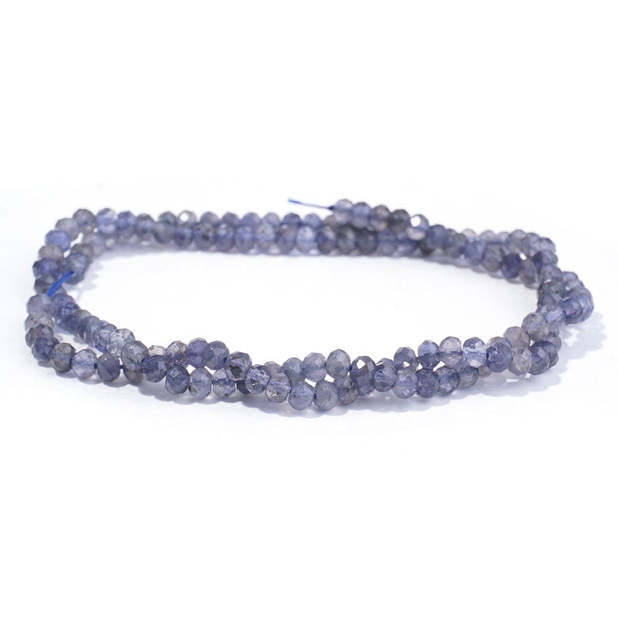 Iolite 4mm Rondelle Faceted A Grade - 15-16 Inch