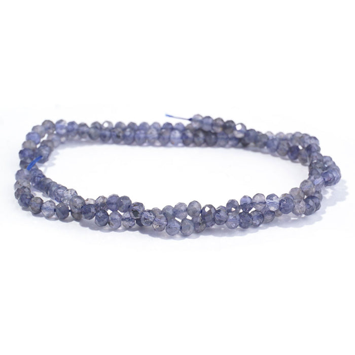 Iolite 4mm Rondelle Faceted A Grade - 15-16 Inch