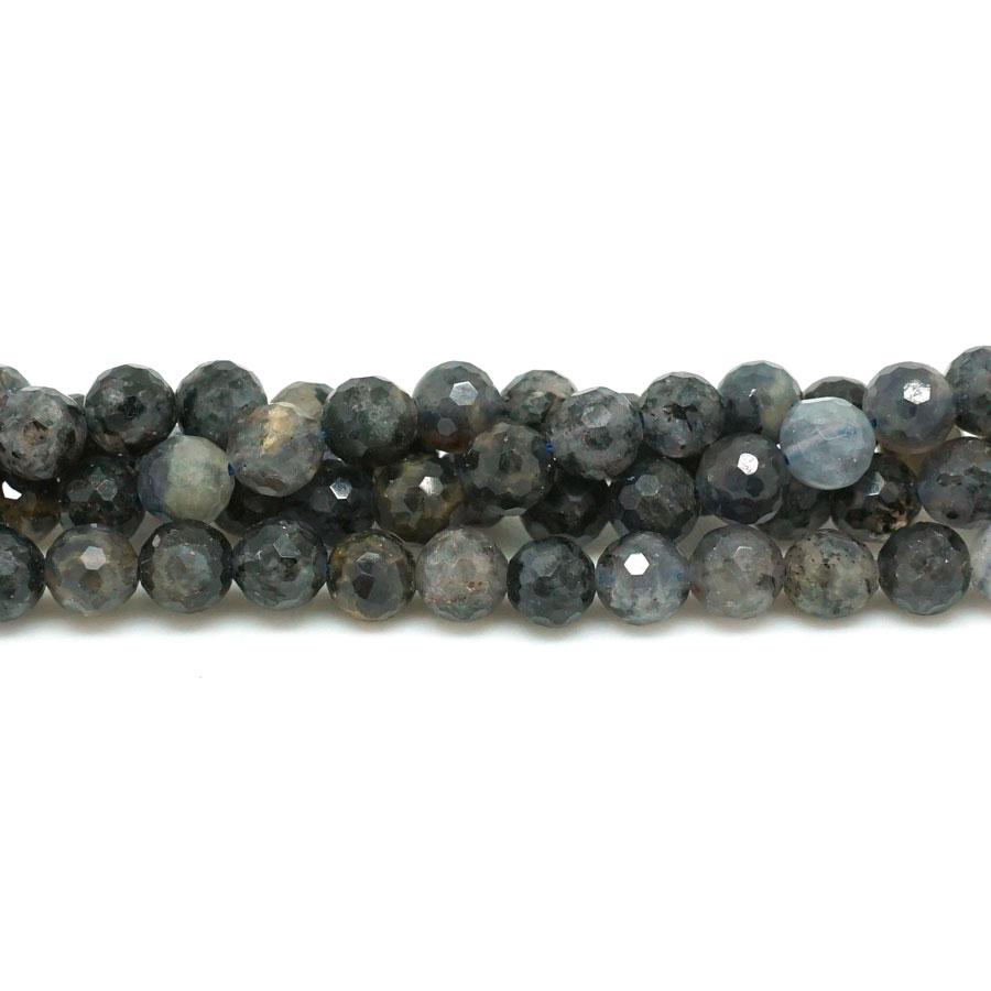 Iolite Diamond Cut, Faceted 6mm Round - 15-16 Inch