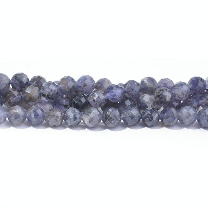 Iolite 6mm Round Faceted A Grade - 15-16 Inch