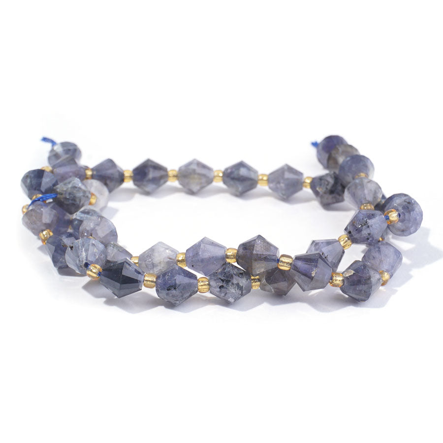 Iolite 8mm Bicone Faceted - 15-16 Inch