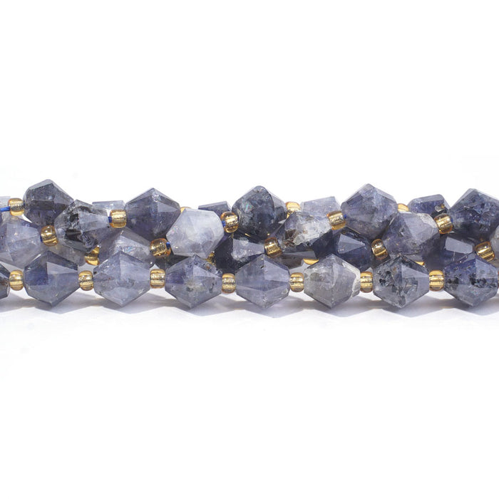 Iolite 8mm Bicone Faceted - 15-16 Inch