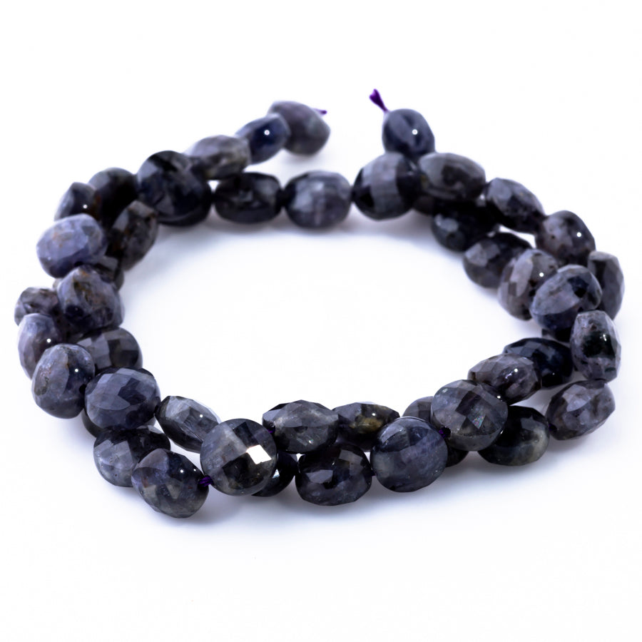 Iolite 8mm Coin Faceted - 15-16 Inch