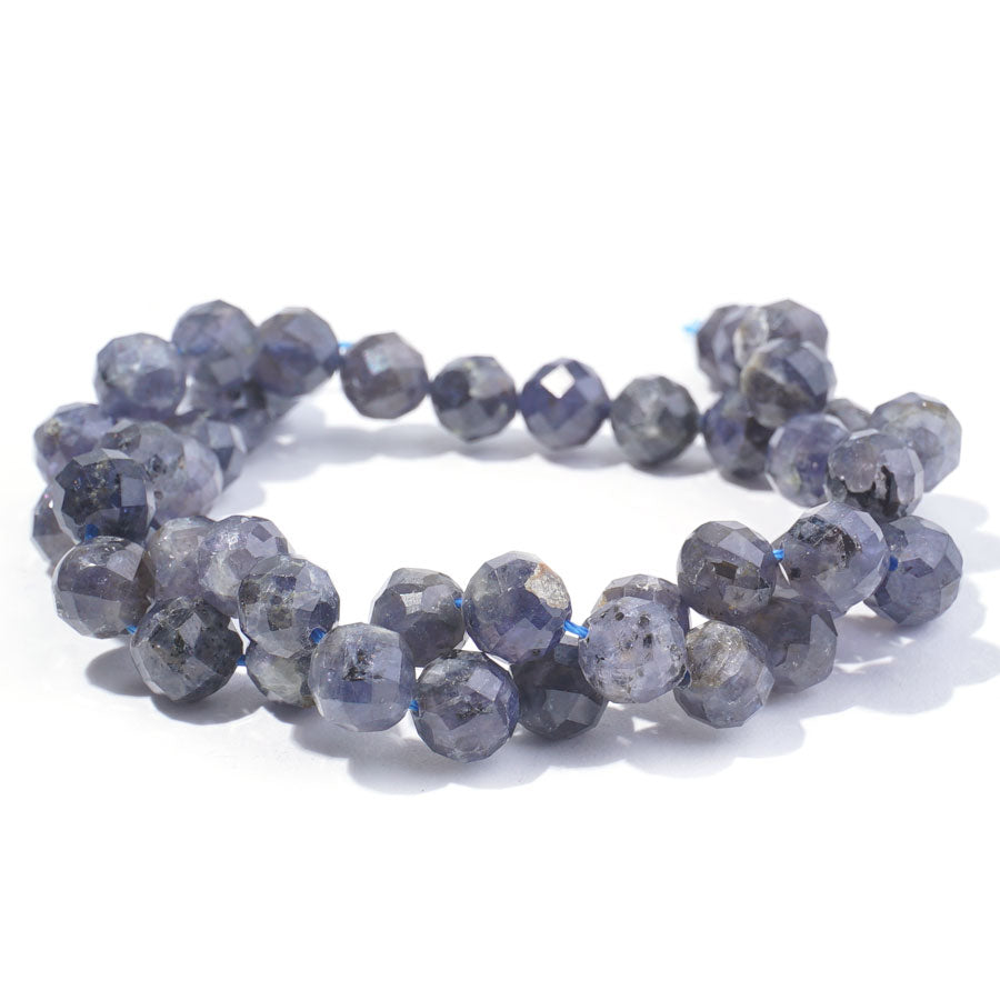 Iolite 8mm Round Faceted A Grade - 15-16 Inch