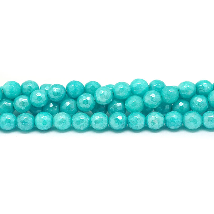 Dyed Jade Faceted Plated 6mm Round - 15-16 Inch