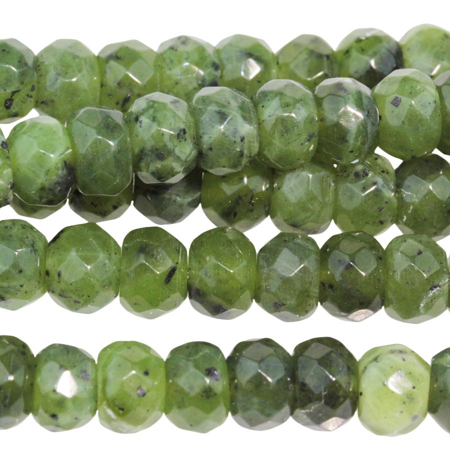 Jade 8mm Faceted Rondelle 8-Inch