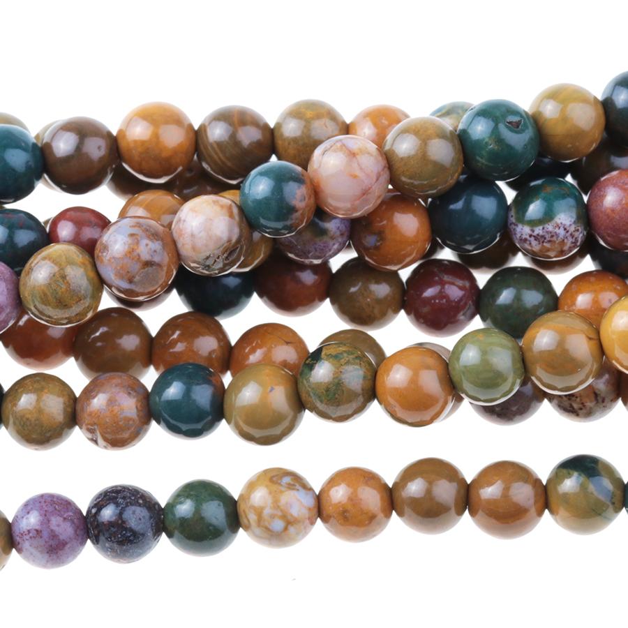 Kabamby Ocean Jasper 4mm Round 8-Inch — Dakota Stones