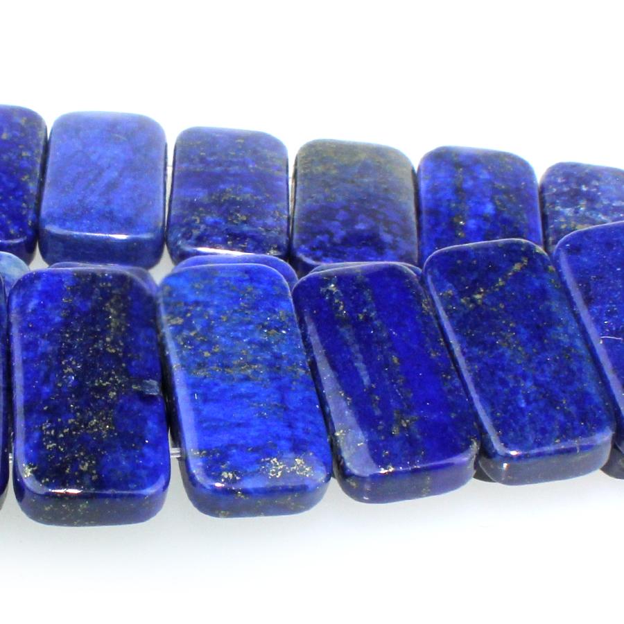 Lapis 10x20mm Double Drilled Rectangle 8-Inch