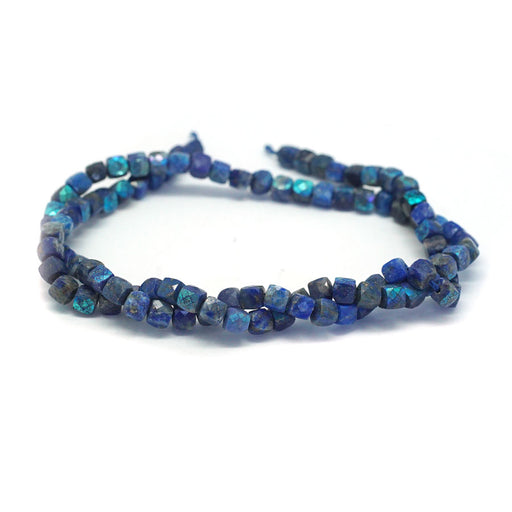 4-4.5mm Lapis  Natural Cube - 15-16 Inch