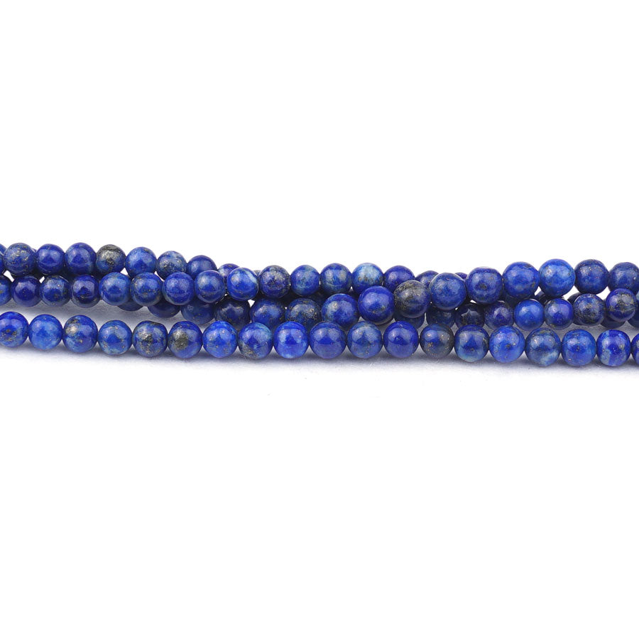 Lapis Natural 4mm Round A Grade - 15-16 Inch