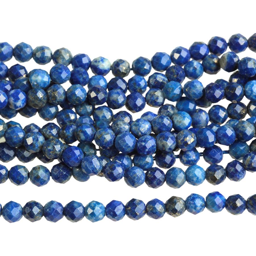 Lapis 4mm Diamond Cut Faceted Round AA Grade 15-16 Inch