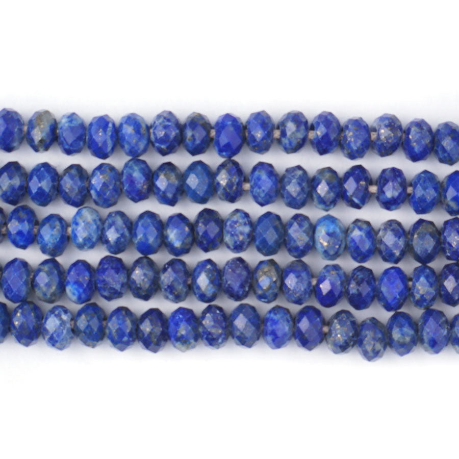 Lapis Natural 4X6mm Rondelle Faceted - Large Hole Beads
