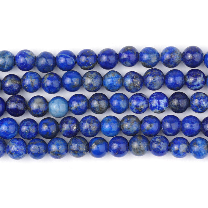 Lapis 6mm Round Large Hole Beads - 8 Inch