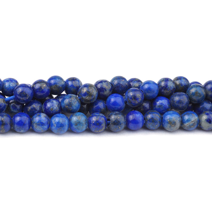 Lapis 6mm Round Large Hole Beads - 8 Inch