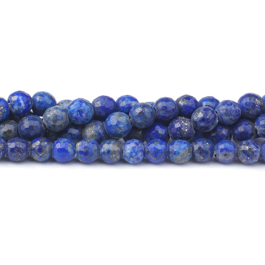 Lapis 6mm Round Faceted Large Hole Beads - 8 Inch