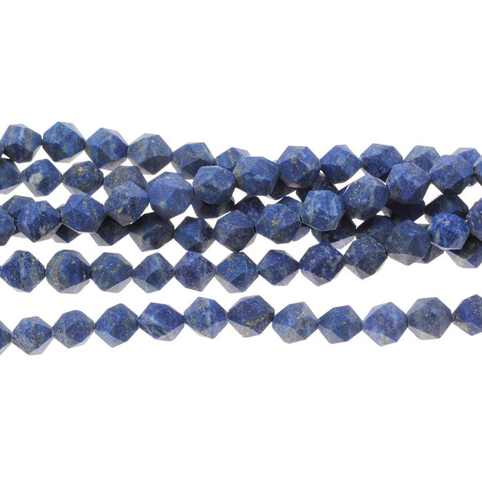 MATTE Lapis 8mm Star Cut Round 15-16 Inch