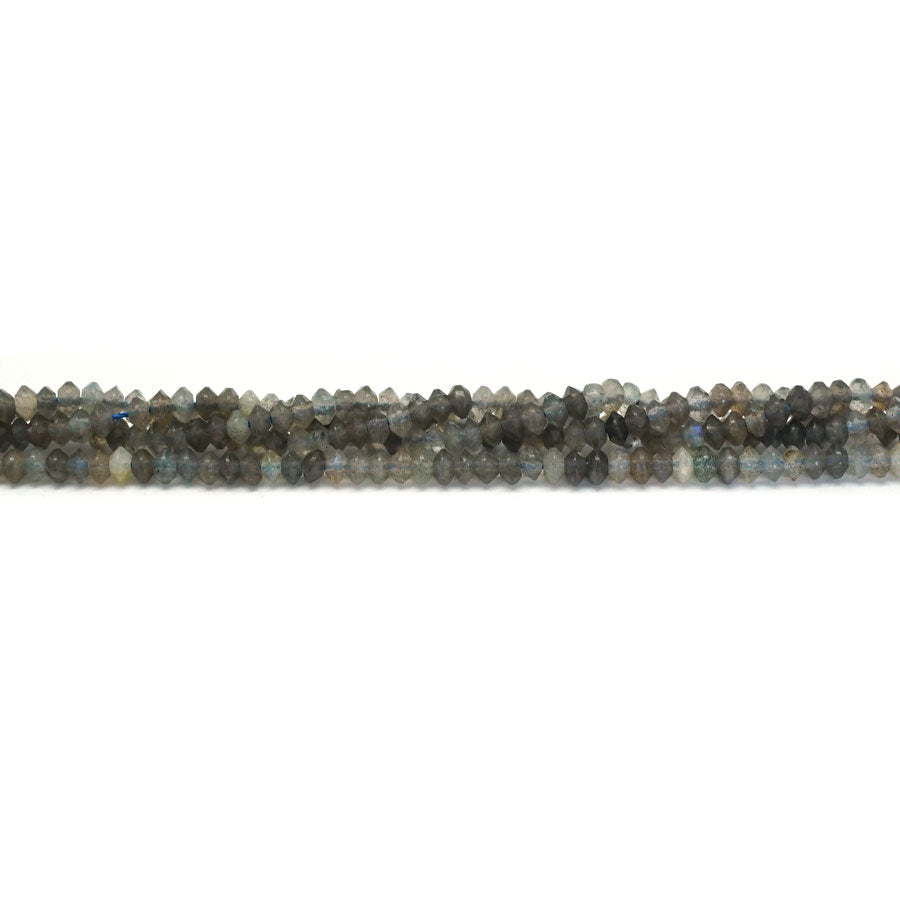 Dark Labradorite 2x3mm Faceted Saucer - 15-16 Inch