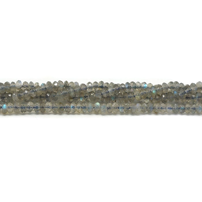 Labradorite 2.5x4 Faceted Rondelle AAA Grade - 15-16 Inch