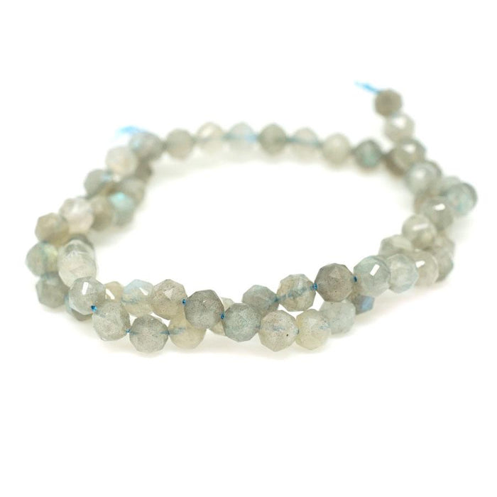 Labradorite Diamond Cut, Double Heart 6mm Star Cut - 15-16"