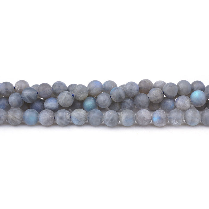 Labradorite Natural 6mm Round Matte A Grade - 15-16 Inch