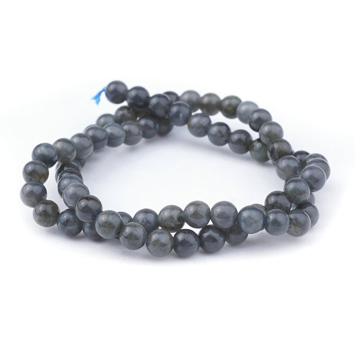 Labradorite 6mm Round Dark, A-Grade - 15-16 Inch