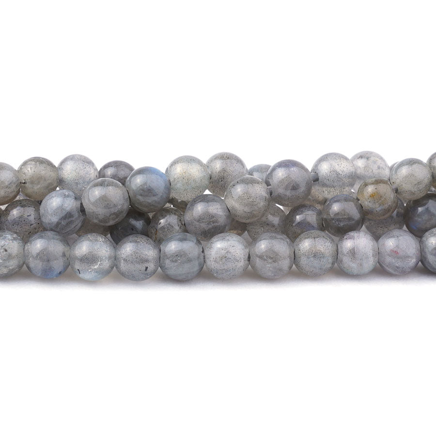 Labradorite Natural 6mm Round A Grade Large Hole Beads - 8 Inch