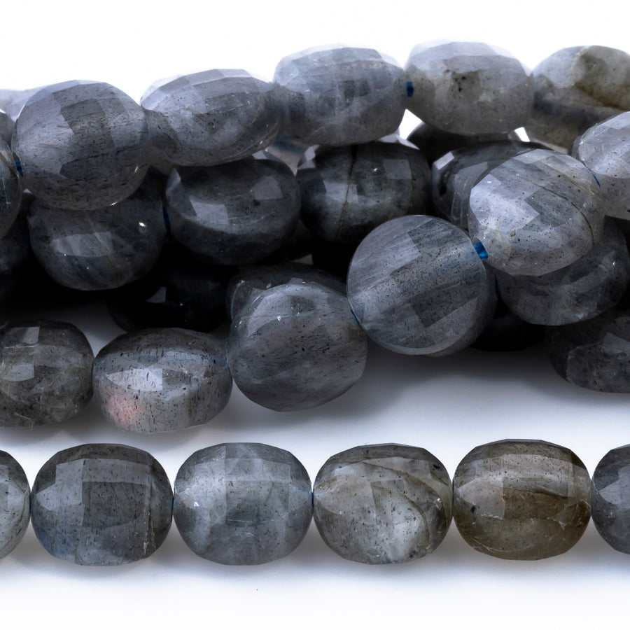 Labradorite 8mm Coin Faceted - 15-16 Inch