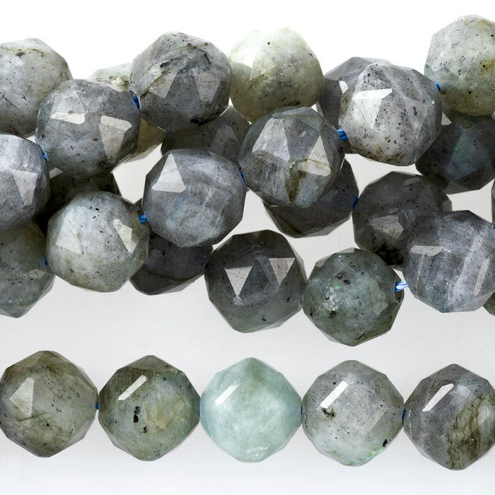 Labradorite 8mm Double Heart Faceted A Grade - 15-16 Inch