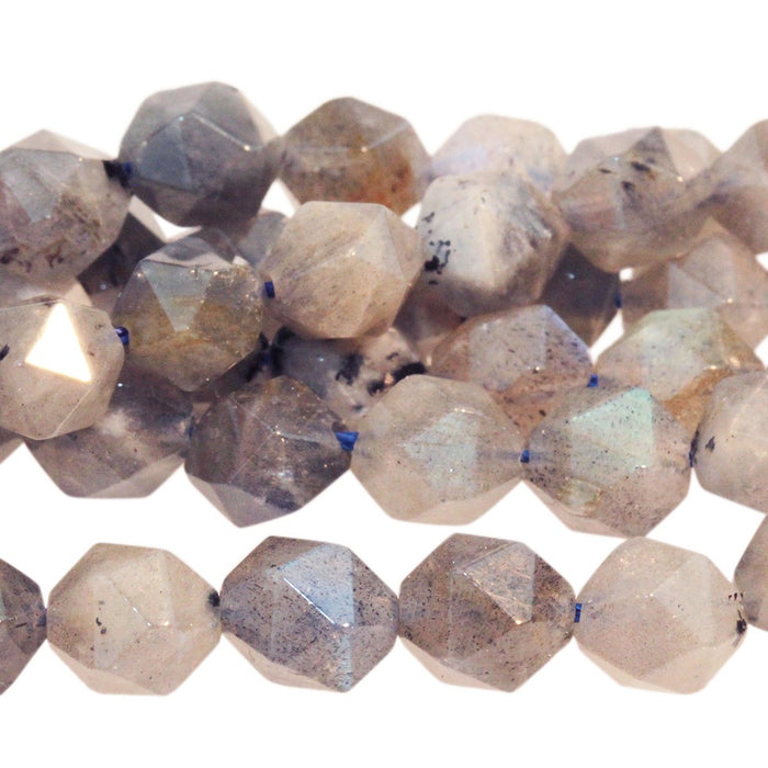 Labradorite 8mm Star Cut Round 15-16 Inch