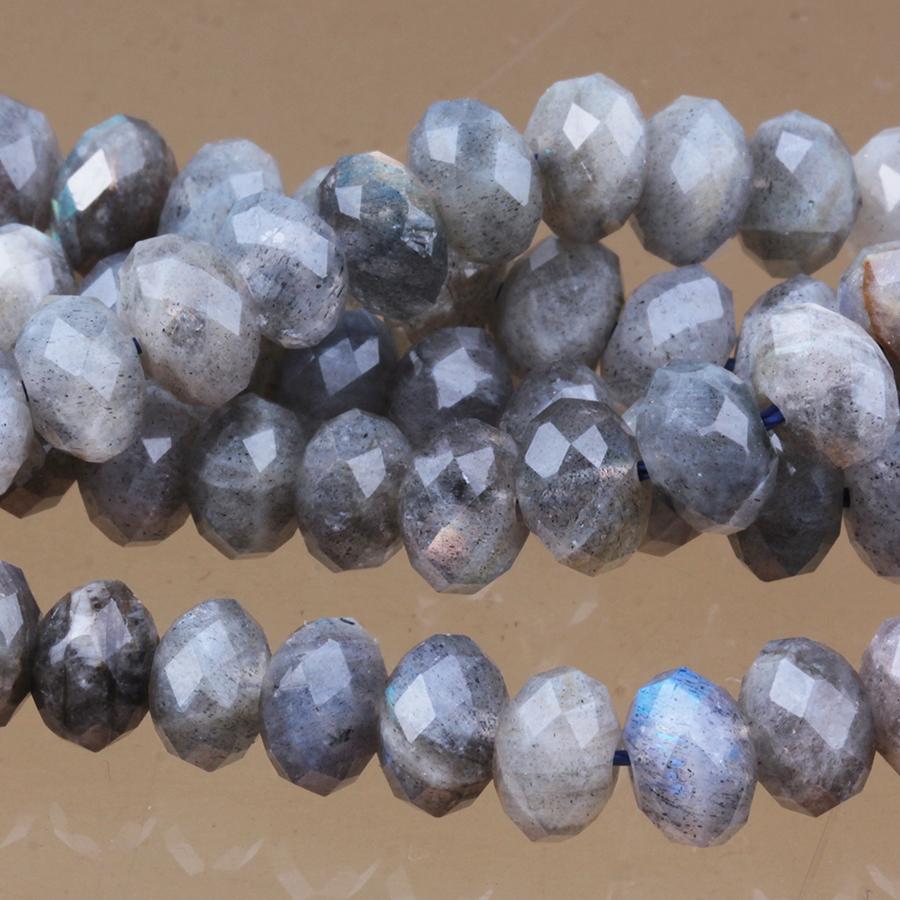 Labradorite 8mm Rondelle Faceted (A) 8-Inch