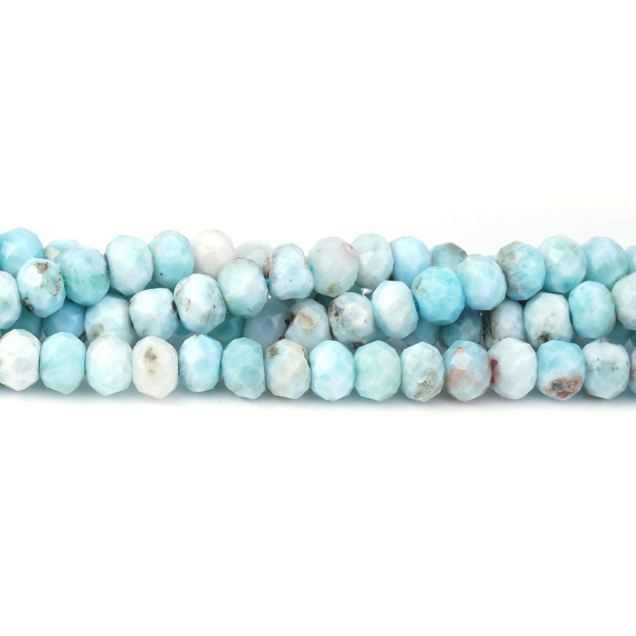 Larimar Natural 4X6mm Rondelle Faceted AA Grade - 15-16 Inch
