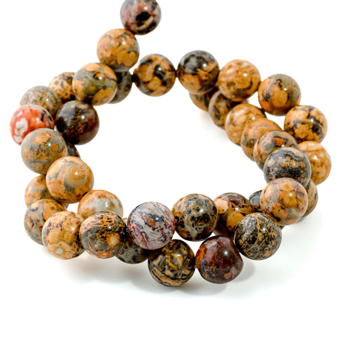 Leopard Skin Jasper 10mm Round - 15-16 Inch