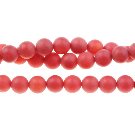 MATTE Carnelian 10mm Round 8-Inch