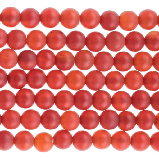 MATTE Carnelian 4mm Round 8-Inch