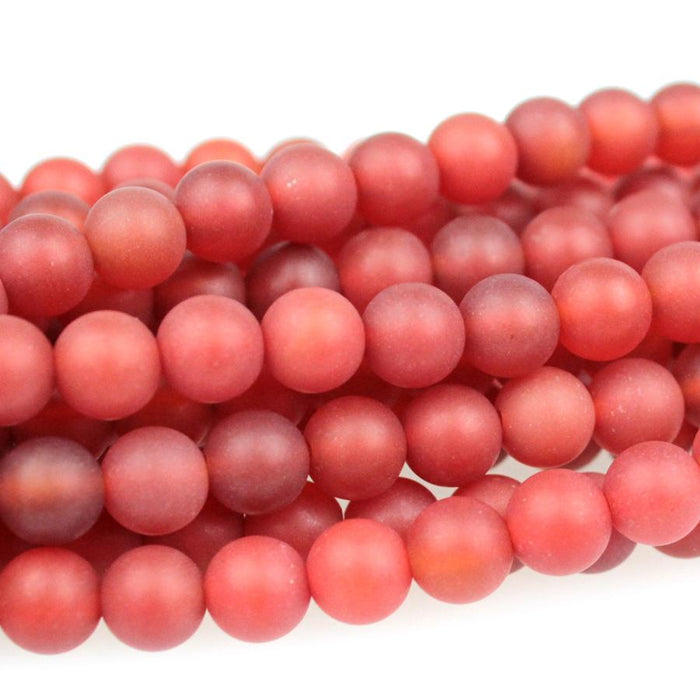 MATTE Carnelian 6mm Round 8-Inch