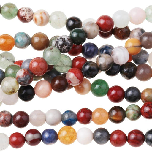 Mixed Stone 4mm Round 15-16 Inch