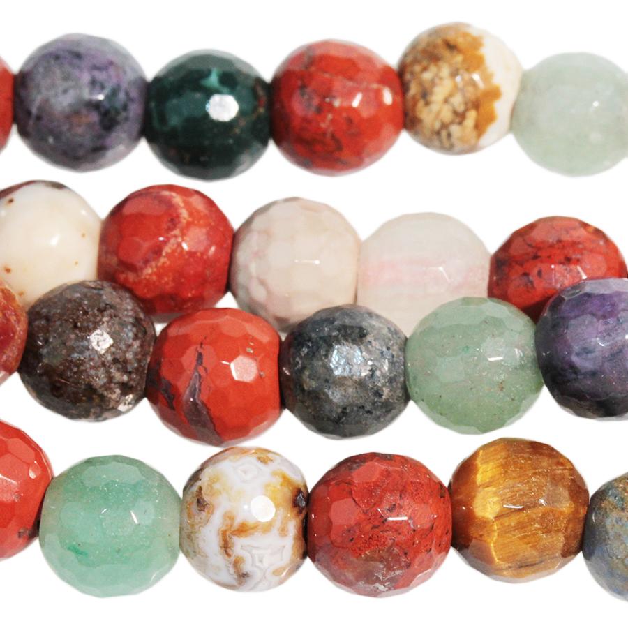 Mixed Stone 8mm Large Hole Faceted Round - 8-Inch — Dakota Stones