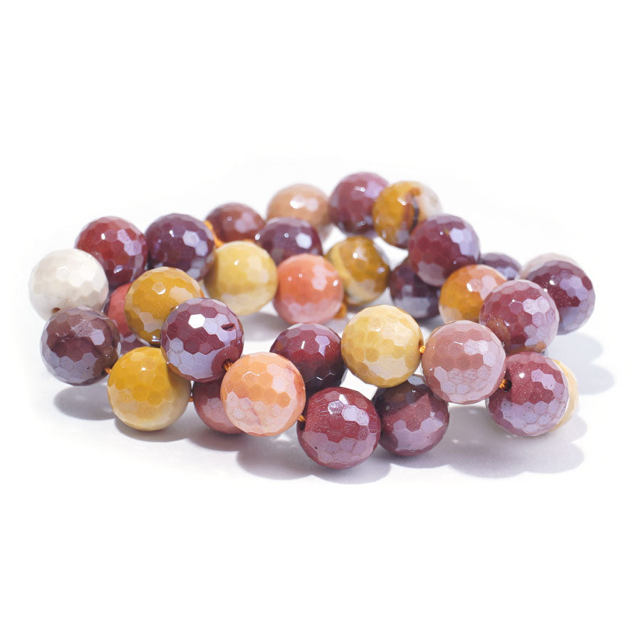 Mookaite 10mm Plated Faceted Round - 15-16 Inch