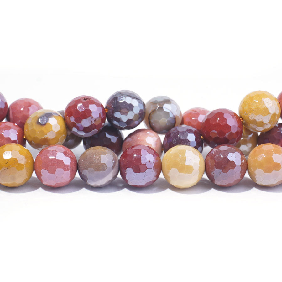 Mookaite 10mm Plated Faceted Round - 15-16 Inch - CLEARANCE