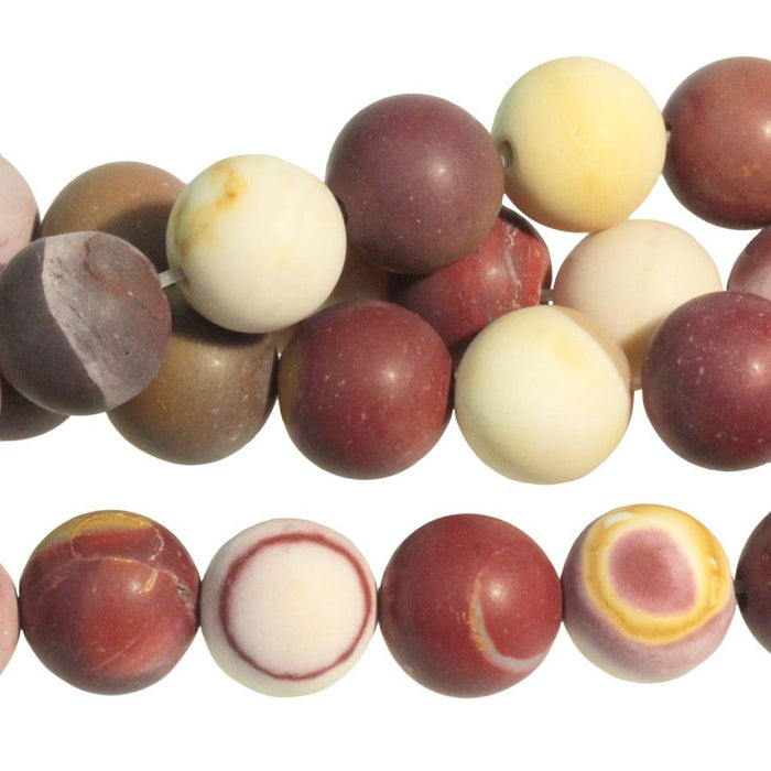 MATTE Mookaite 10mm Round 15-16 Inch