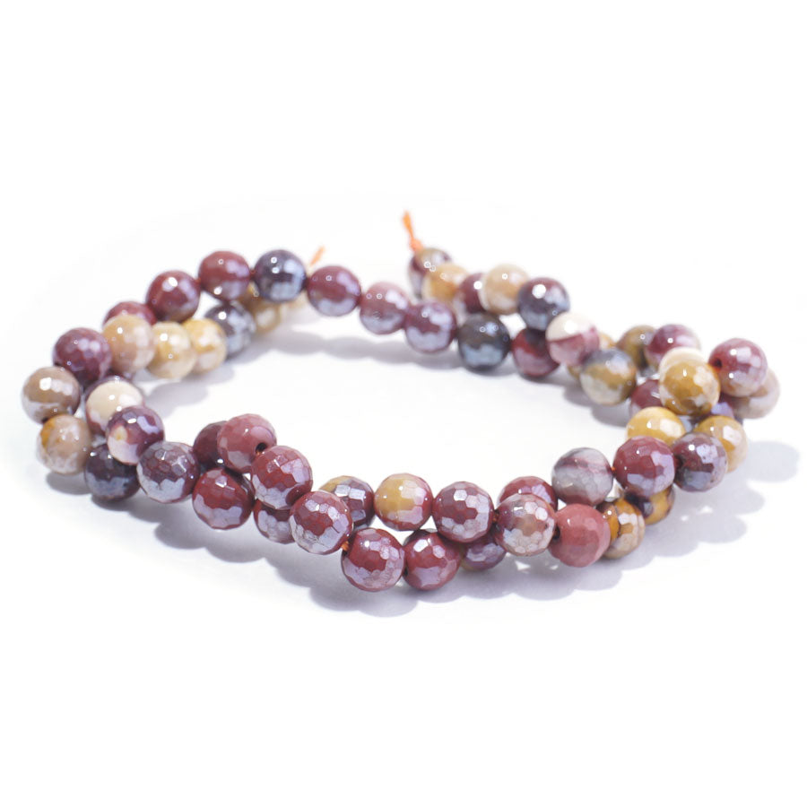 Mookaite 6mm Plated Faceted Round - 15-16 Inch