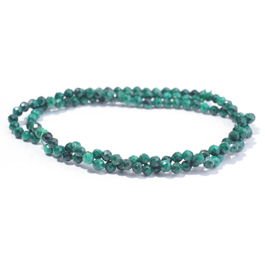 Malachite 3mm Round Faceted A Grade - 15-16 Inch