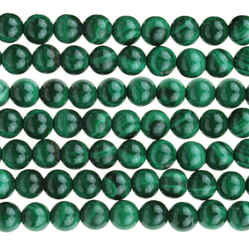 Malachite 4mm Round  8-Inch