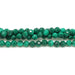 Malachite Diamond Cut, Faceted 4mm Round - 15-16 Inch