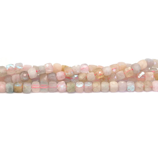 4-4.5mm Morganite  Natural Cube - 15-16 Inch