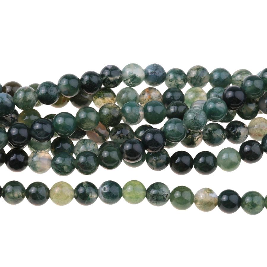 Moss Agate 6mm Round 15-16 Inch